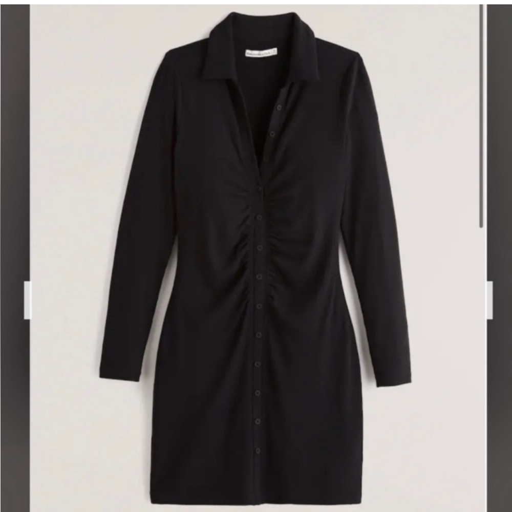 Abercrombie Ruched Knit Shirt Dress